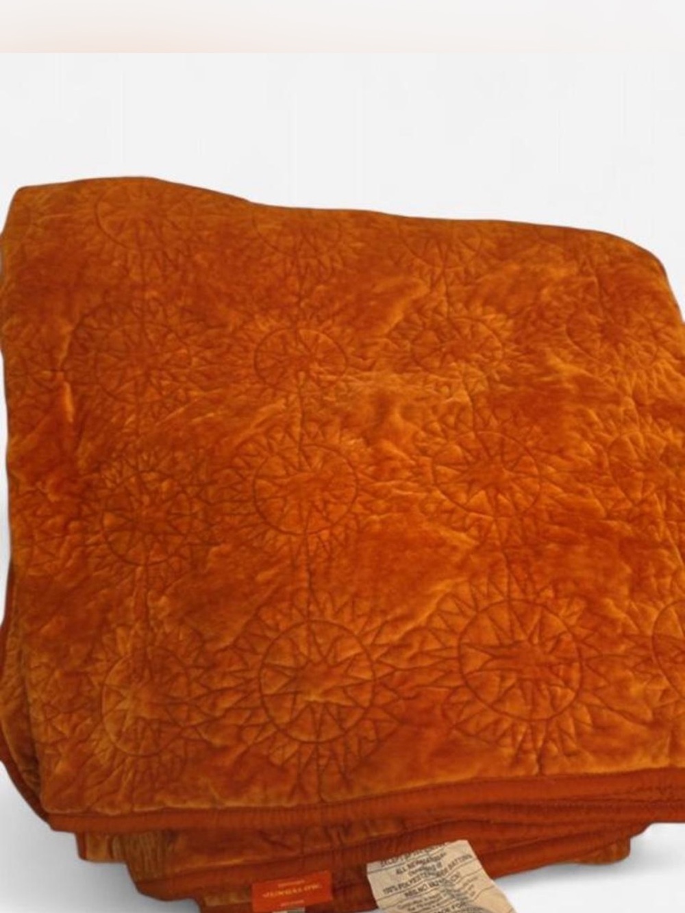 OpalHouse Plush Quilted Queen Size Comforter- Rust Orange